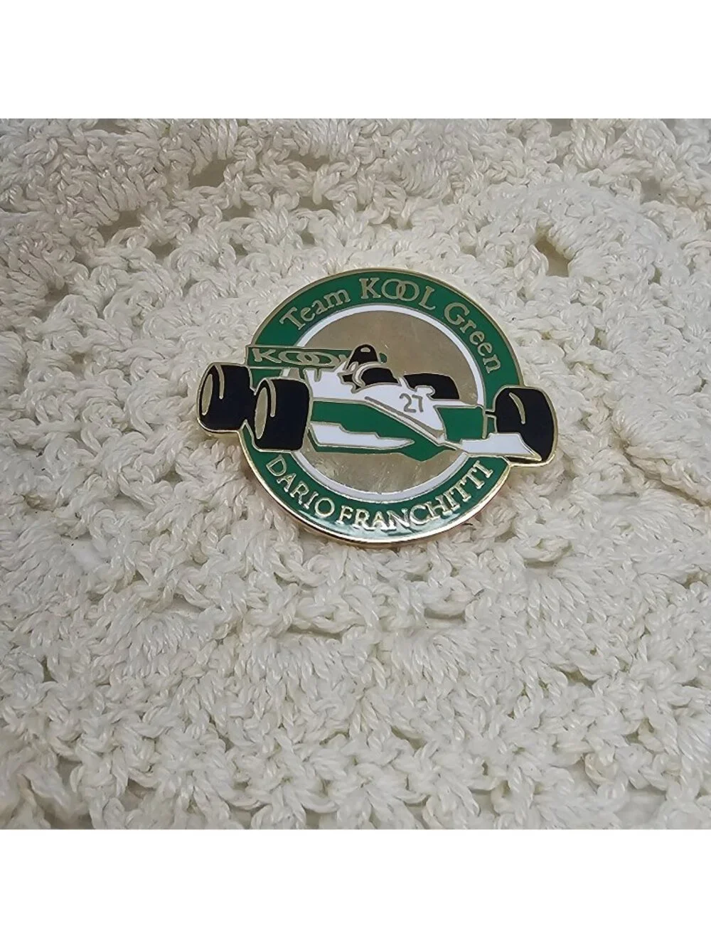 Vintage Team KOOL Green Dario Franchitti #27 IndyCar CART Lapel Pin Racing...